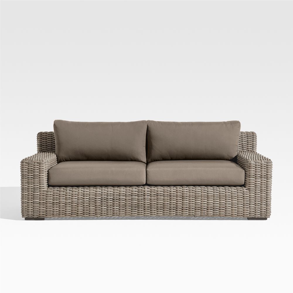 Abaco 83" All-Weather Wicker Outdoor Sofa with Sunbrella Cushions