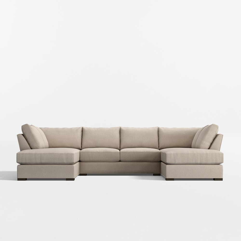 Axis Classic 3-Piece U-Shaped Sectional Sofa with Double Corner Bumper