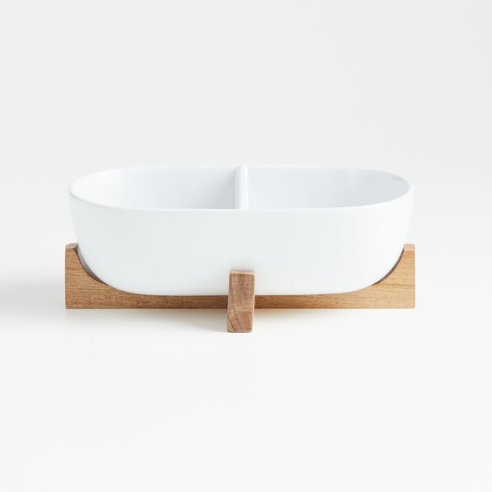 Oven-to-Table Two-Part Dish with Acacia Wood Trivet