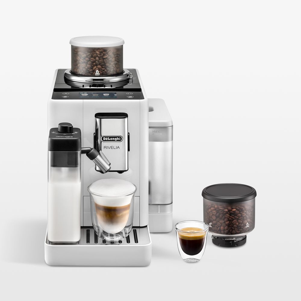 De'Longhi Rivelia Fully Automatic Espresso Machine in Arctic White