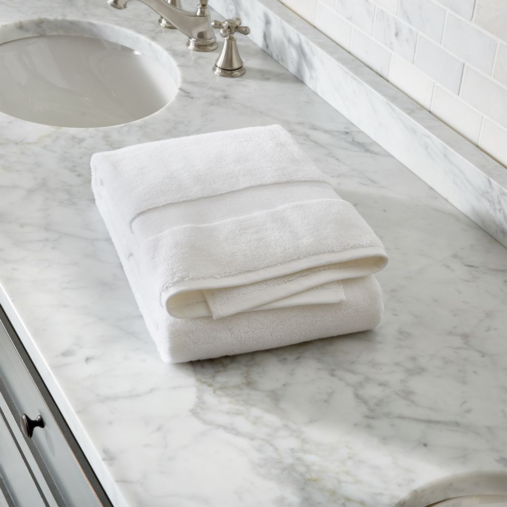Classic Organic Turkish Cotton White Bath Towels
