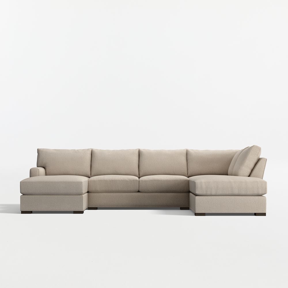 Axis Classic 3-Piece U-Shaped Sectional Sofa with Right-Arm Corner Bumper