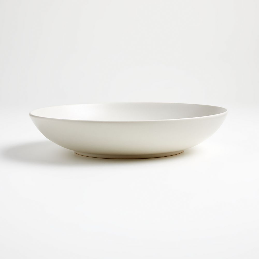 Craft Linen Cream Stoneware Low Bowl