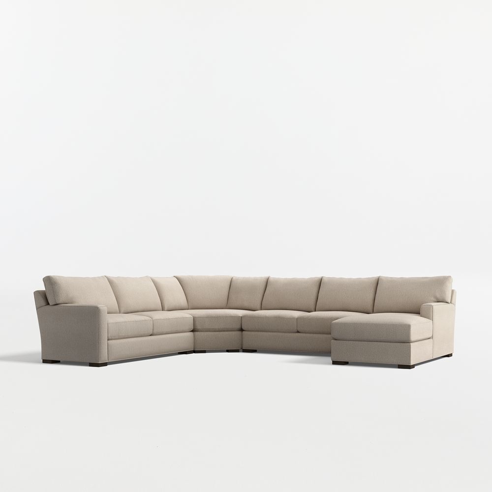 Axis Classic 4-Piece L-Shaped Wedge Sectional Sofa with Chaise Lounge