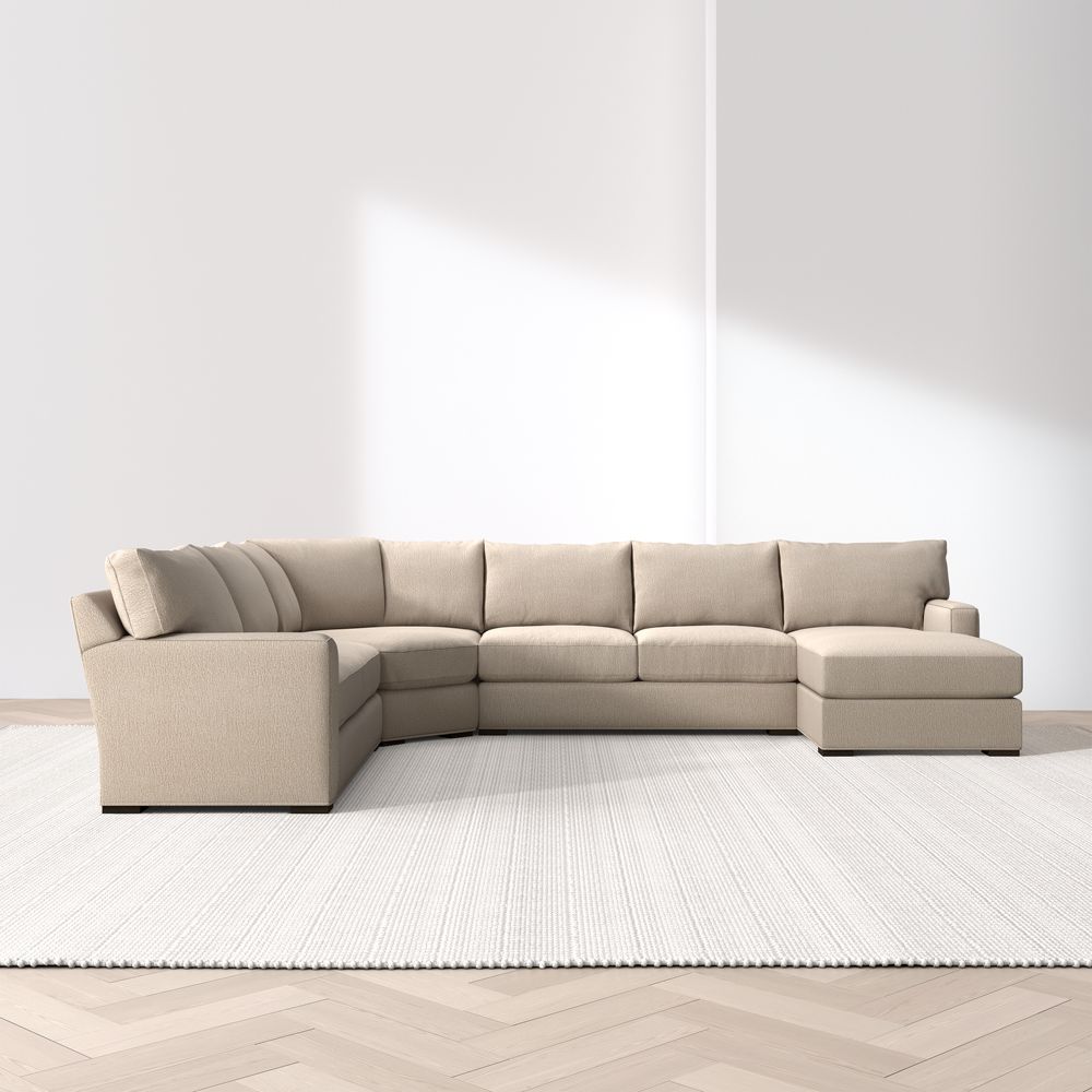 Axis Classic 4-Piece L-Shaped Wedge Sectional Sofa with Chaise Lounge- Image 3