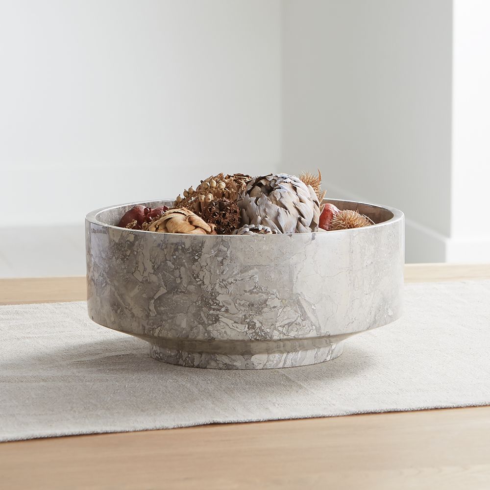 Flint Grey Marble Bowl 9.5"