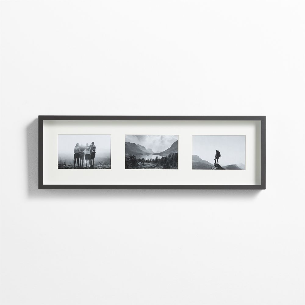 Brushed Black Triple 4x6 Picture Frame