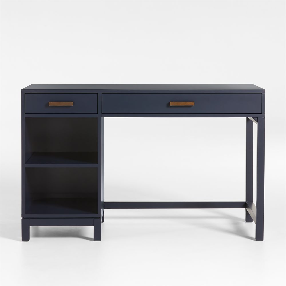 Parke 48" Navy Blue Wood 2-Drawer Kids Desk