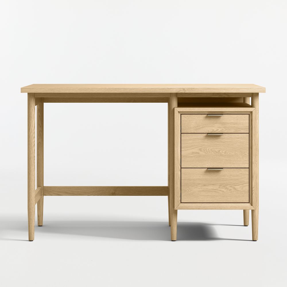 Bodie 47" Natural Oak Wood 3-Drawer Kids Desk