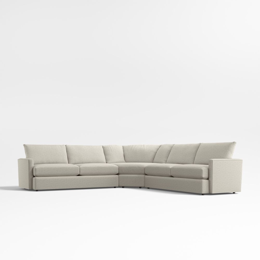 Lounge Classic 3-Piece L-Shaped Wedge Sectional Sofa