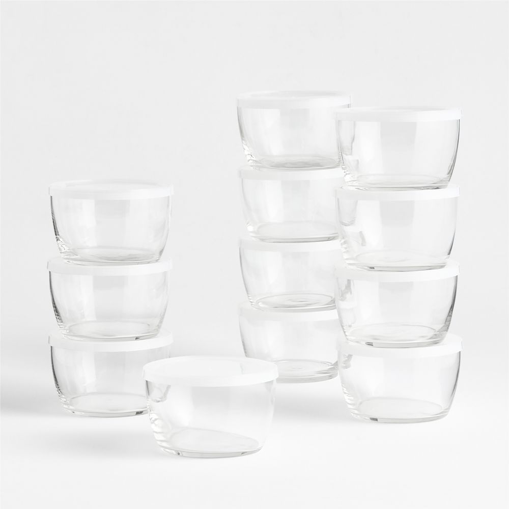 Clear Glass Bowl with Lid Set of 12