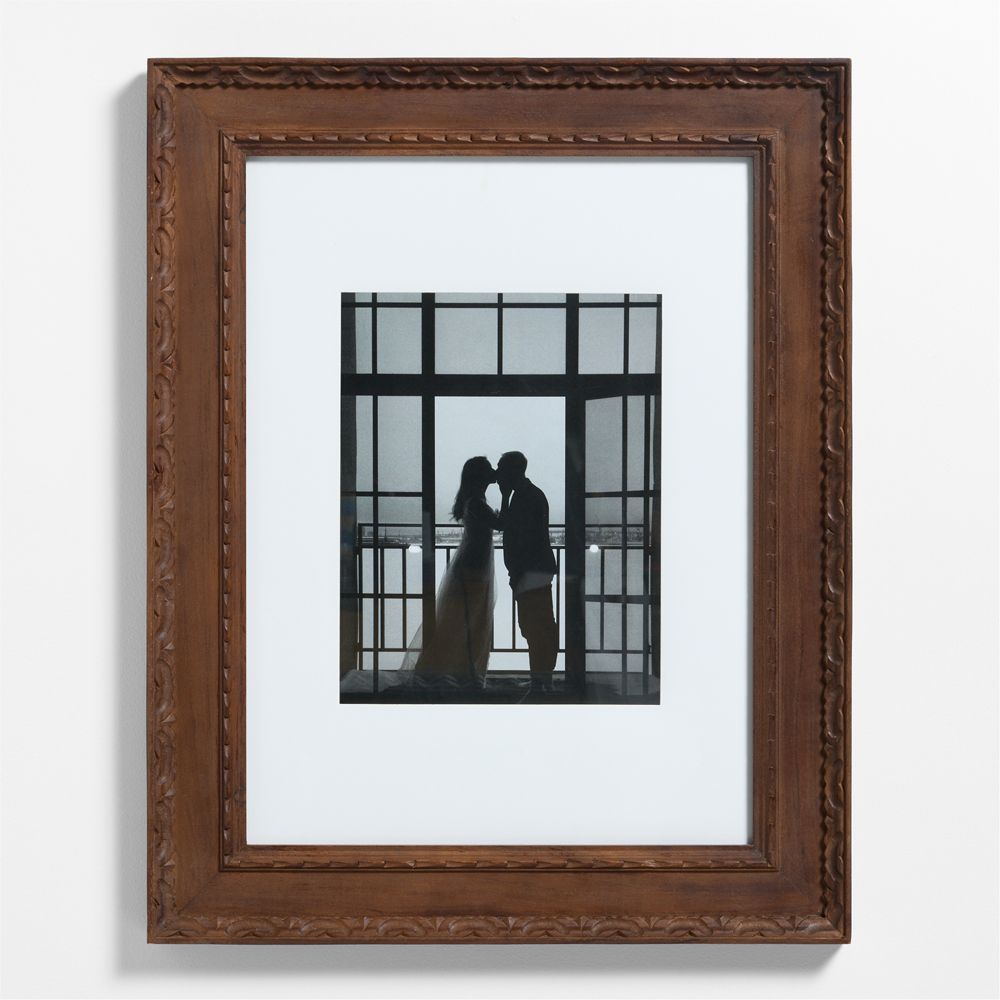 Edinburgh Walnut Wood 11x14 Wall Picture Frame with 2 Interchangeable Mats
