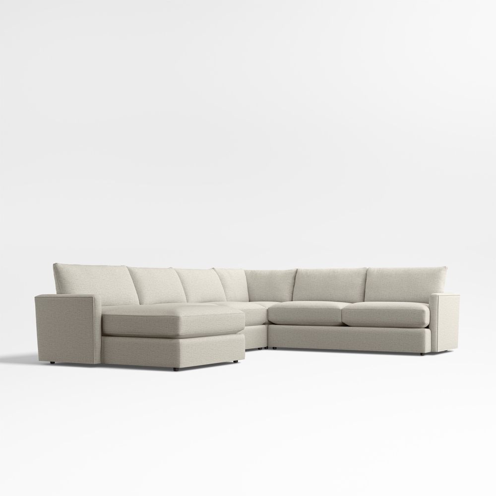 Lounge Classic 4-Piece L-Shaped Sectional Sofa with Storage Chaise Lounge