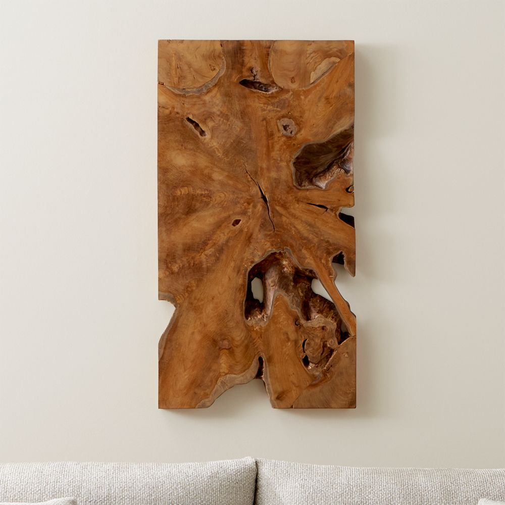 "Slice" Teak Wall Art 19"x35"