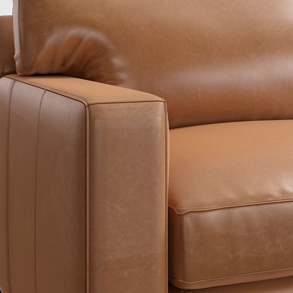 Alternative view of Axis Classic 4-Piece L-Shaped Leather Sectional Sofa with Chaise Lounge