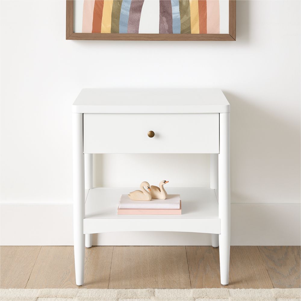 Hampshire 20" White Wood Kids Nightstand with Drawer