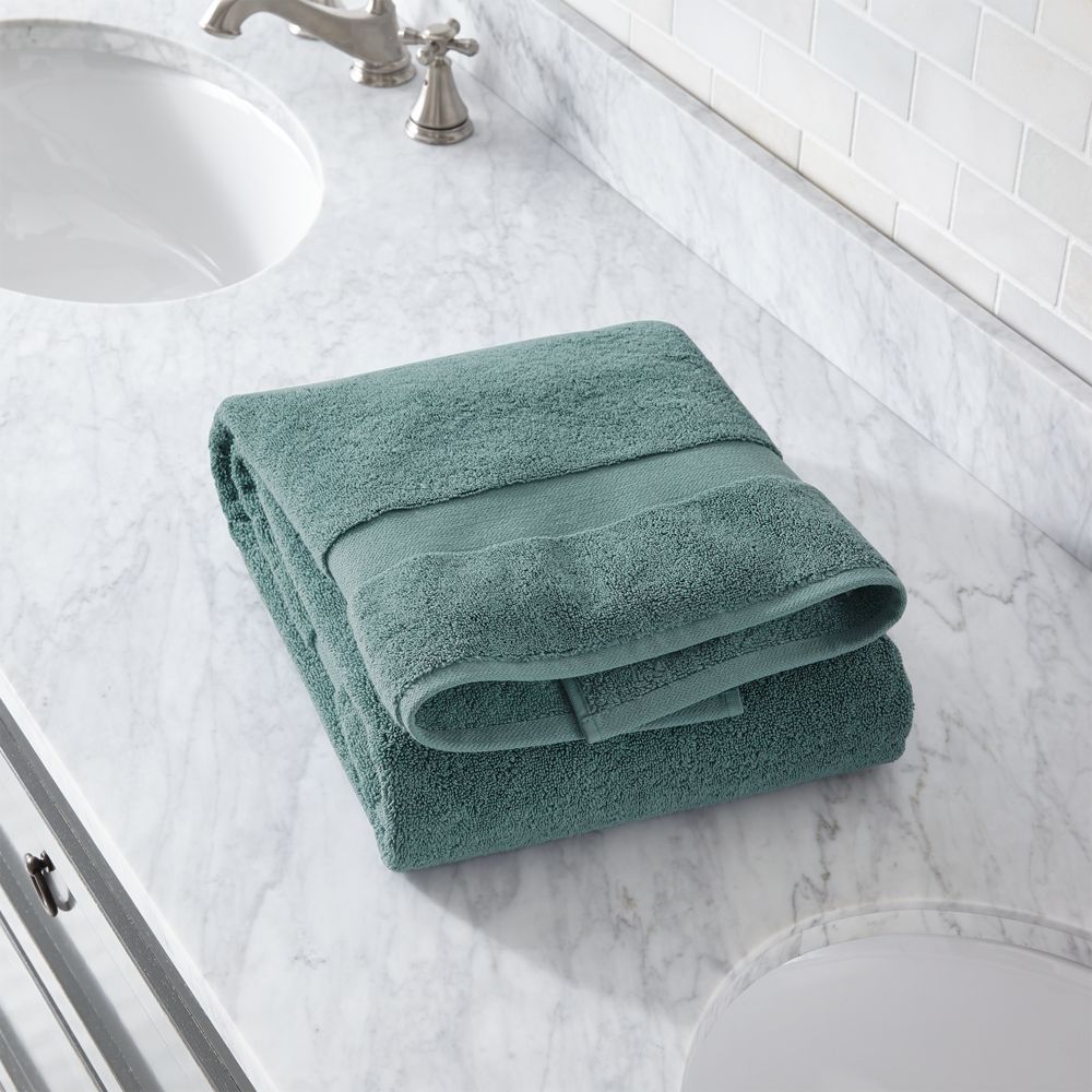 Classic Organic Turkish Cotton Ocean Blue Bath Towels