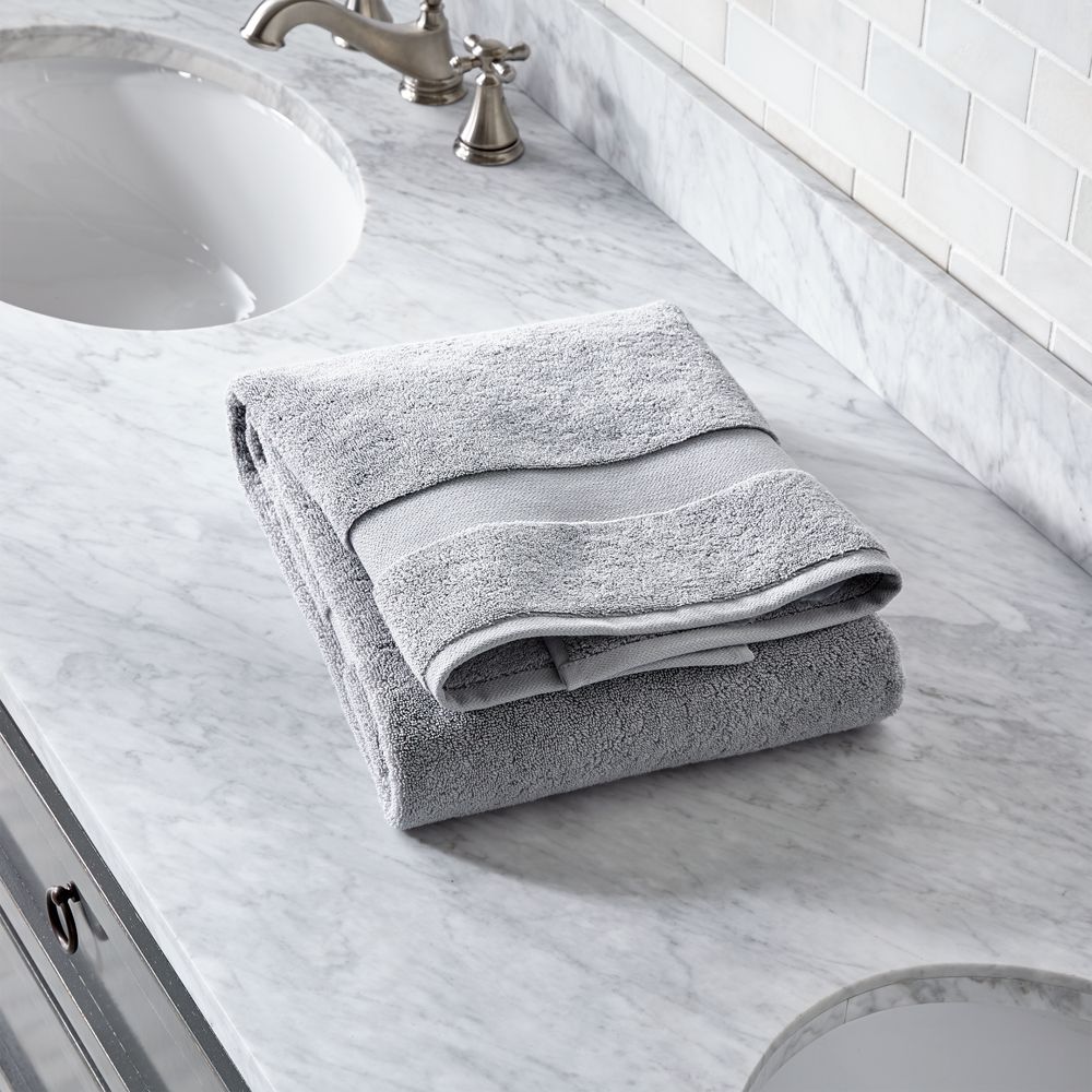 Classic Organic Turkish Cotton Grey Bath Towels