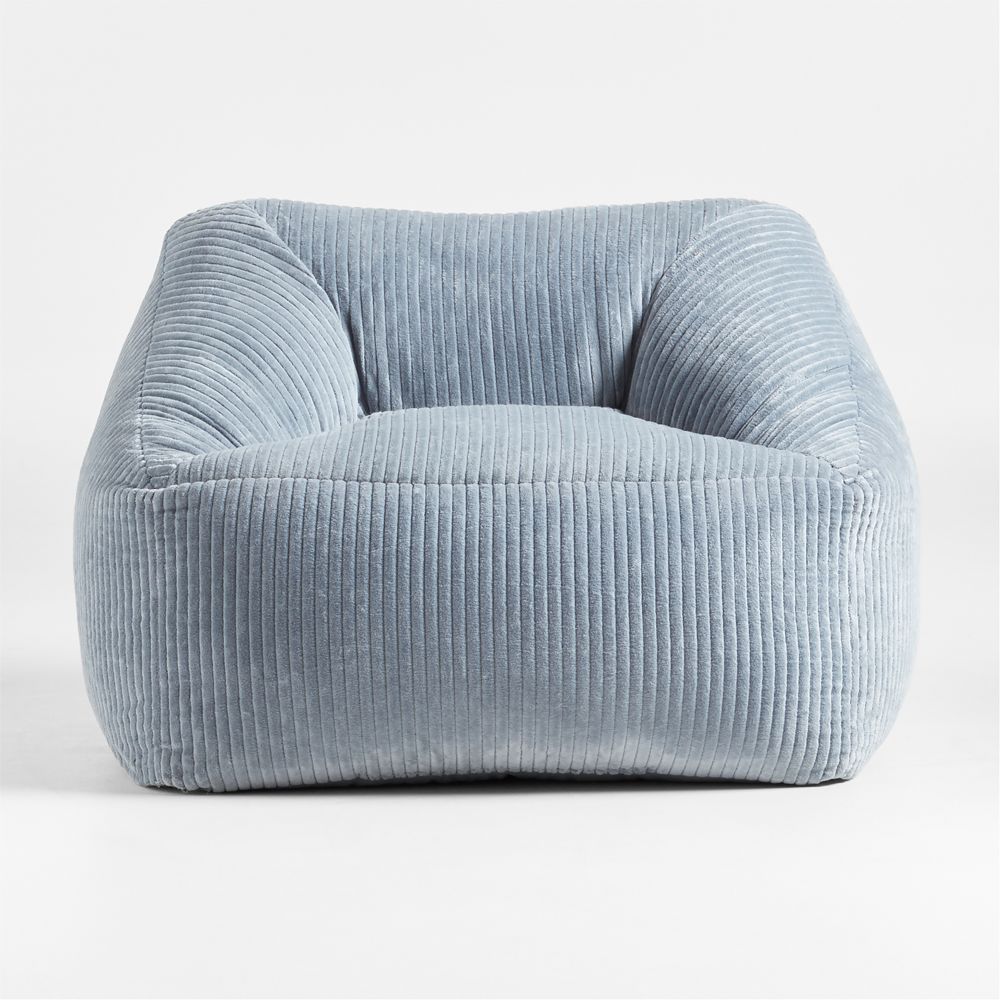 Charlie Smoke Blue Velvet Corduroy Kids Lounge Chair