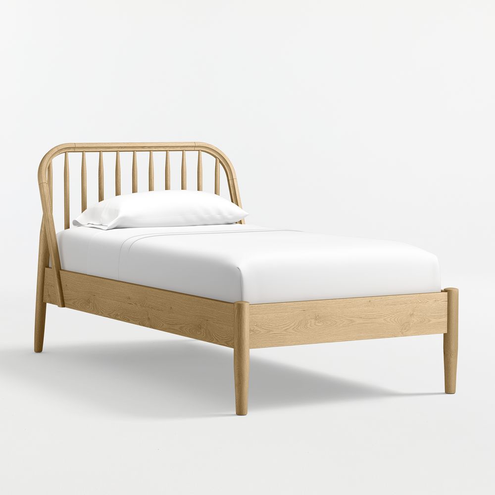 Bodie Spindle Natural Oak Wood Kids Bed