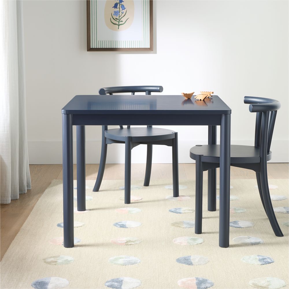 Classic Navy Blue Wood Kids Play Table