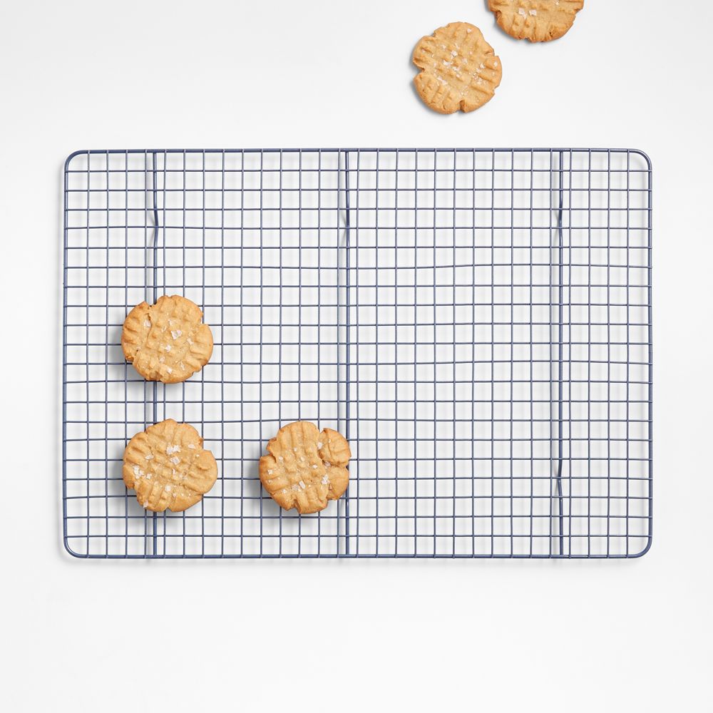 Crate & Barrel Slate Blue Half Sheet Cooling Rack