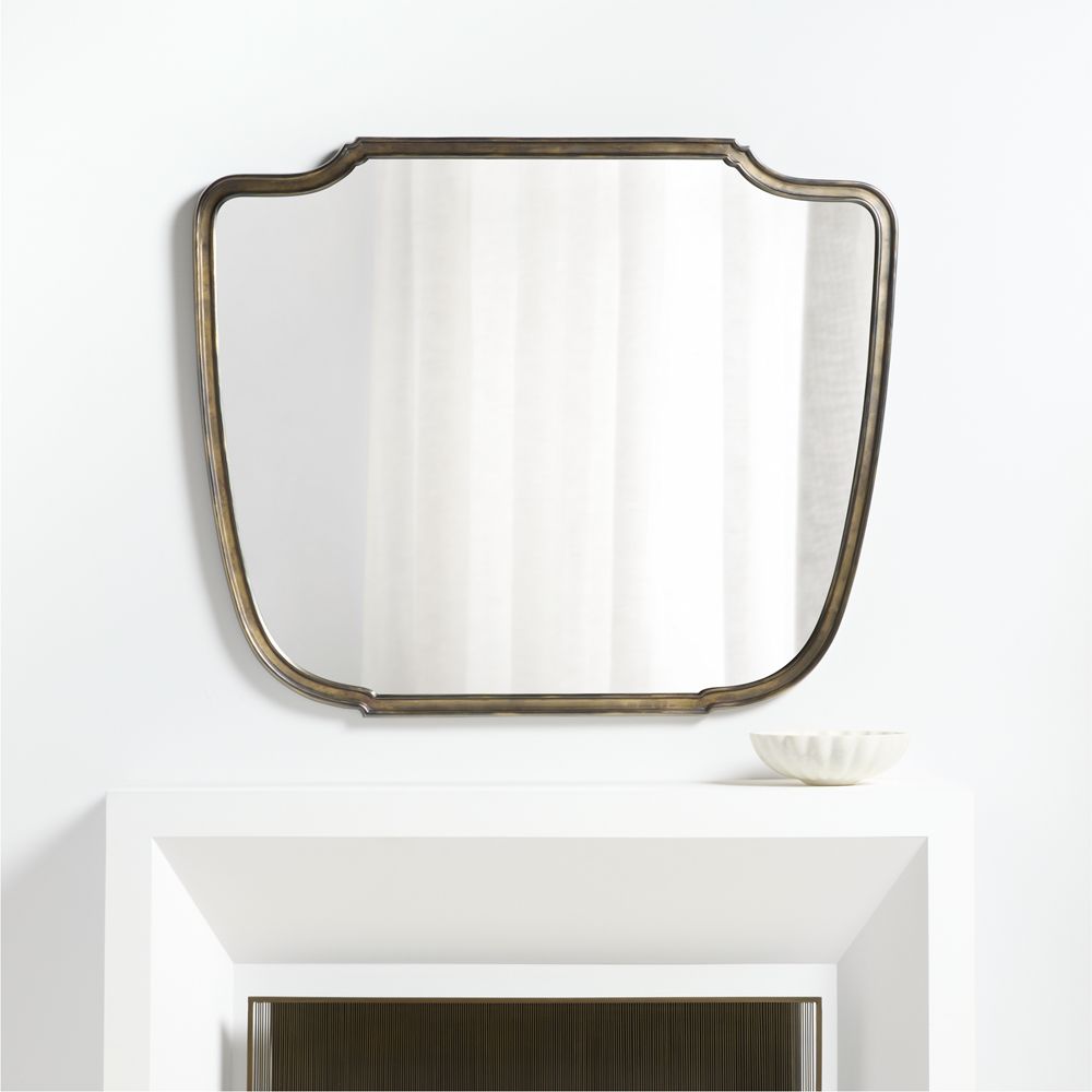 Capriano Antique Bronze Metal Mantel Wall Mirror 50"x41"