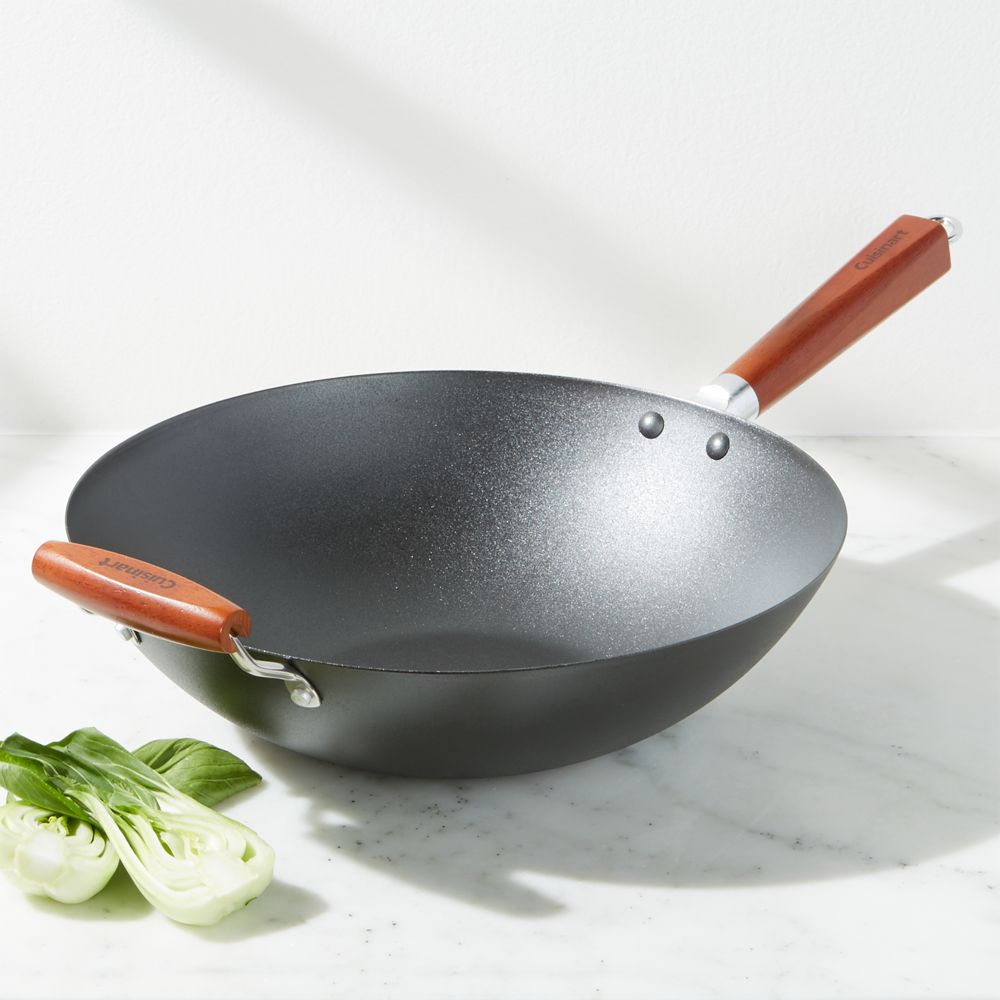 Cuisinart 14" Carbon Steel Pre-Seasoned Wok with Helper Handle