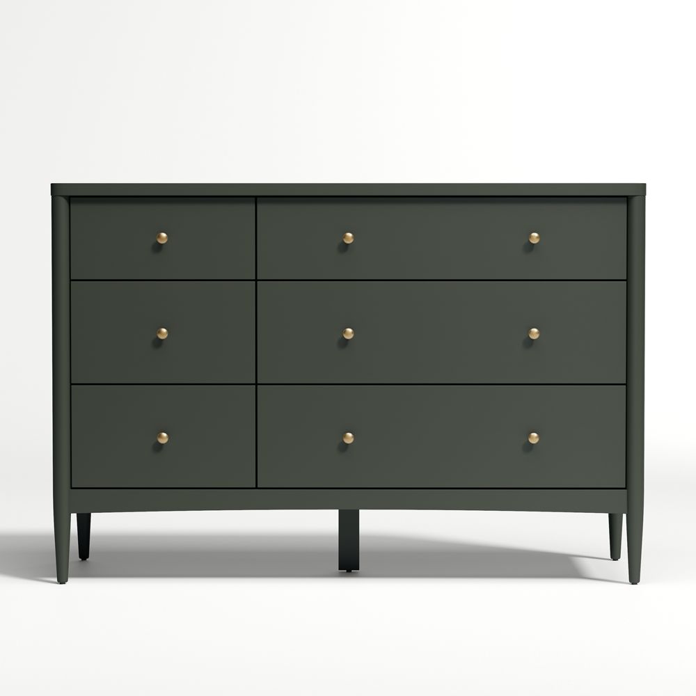 Hampshire 50" Olive Green 6-Drawer Kids Dresser
