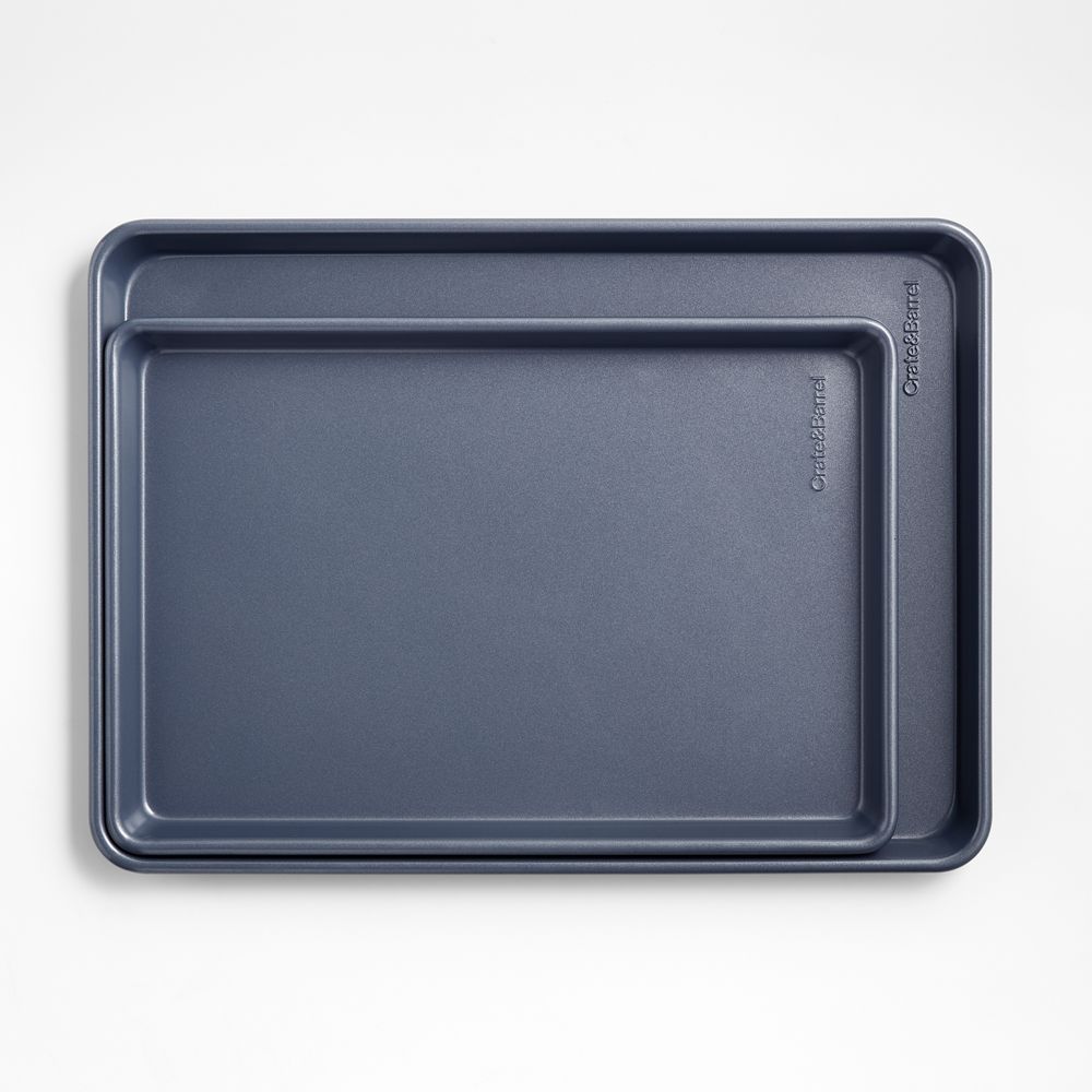 Crate & Barrel Slate Blue Silicone Nonstick Sheet Pans, Set of 2