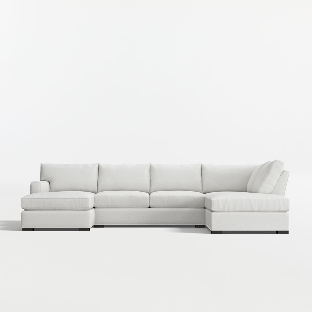 Axis 3-Piece U-Shaped Sectional Sofa with Right-Arm Corner Bumper