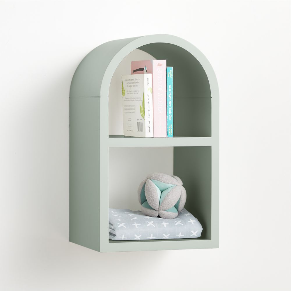 Mallory 11" Sage Green Small Kids Wall Shelf