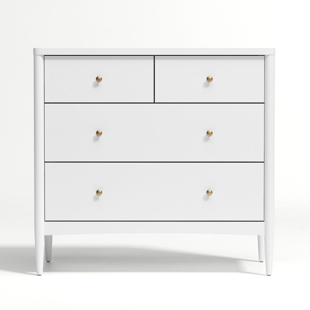 Hampshire 36" White Wood 4-Drawer Kids Dresser