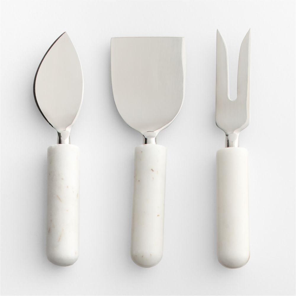 Marble Handle Cheese Knives, Set of 3