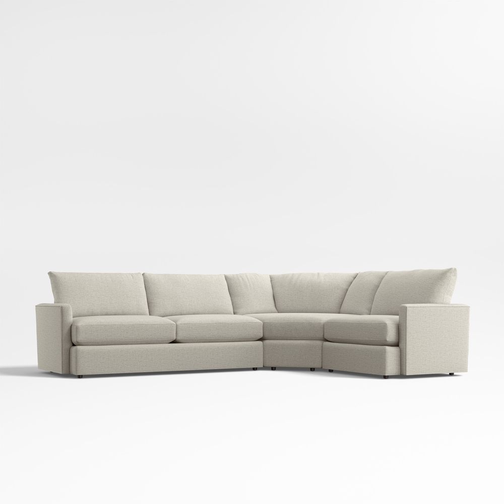 Lounge Classic 3-Piece L-Shaped Wedge Sectional Sofa