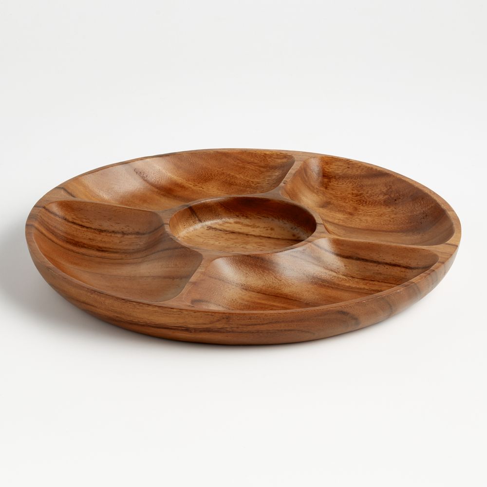 Tondo Acacia Small 5-Part Server