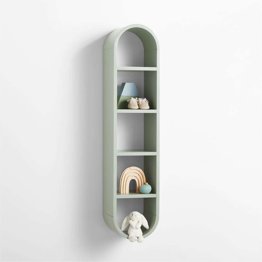 Mallory 11" Kids Large Sage Green Wall Shelf