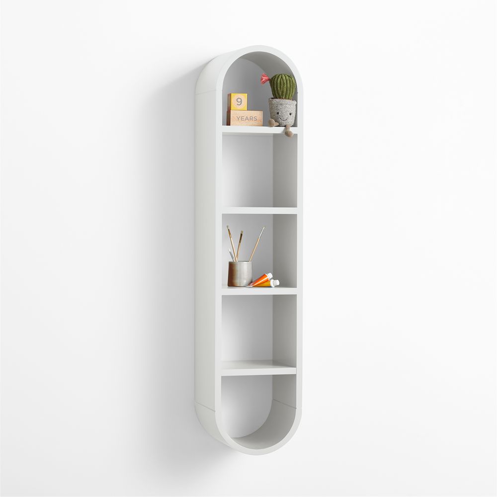 Mallory 11" Kids Large White Wall Shelf