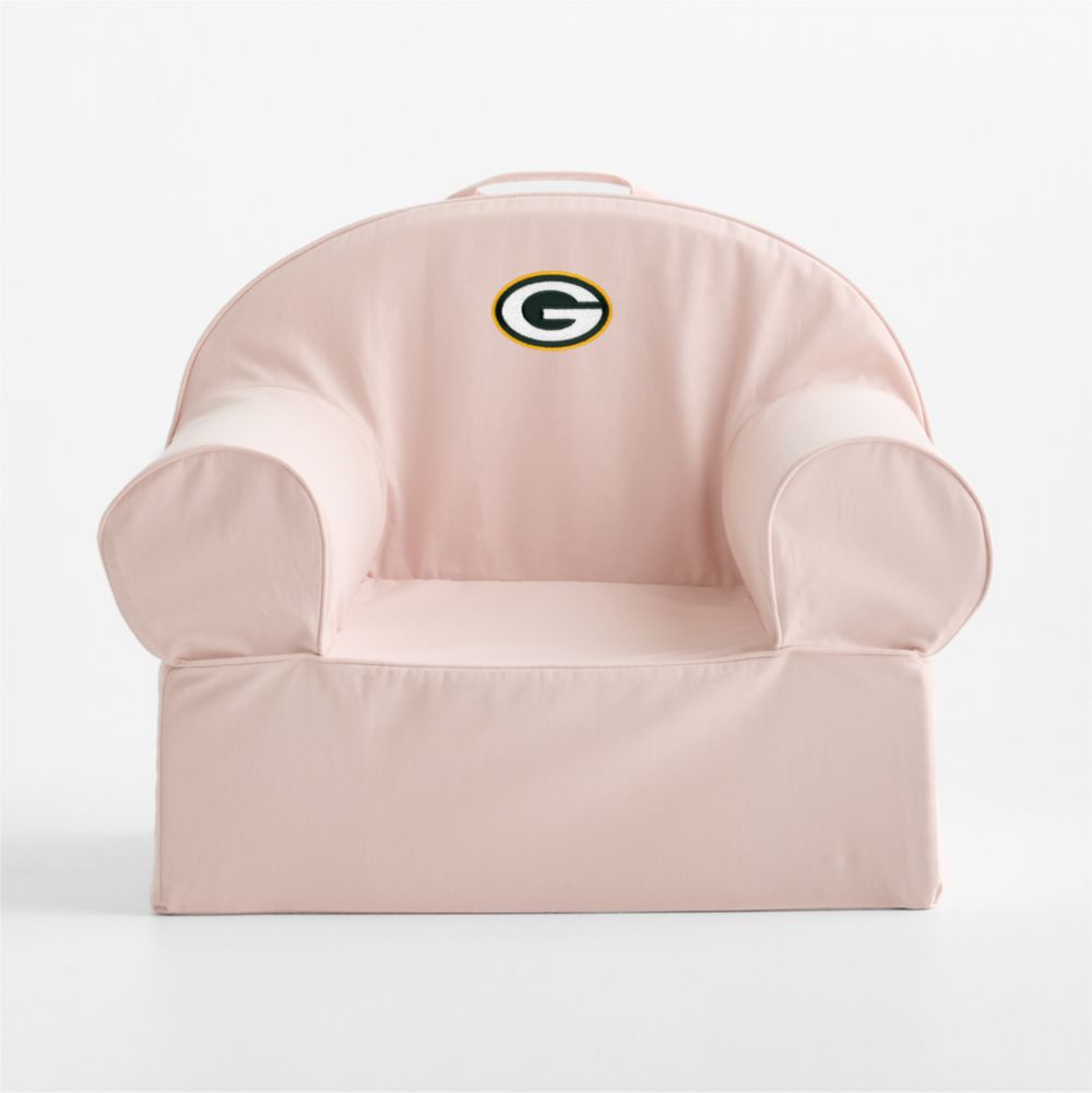 NFL Green Bay Packers Large Soft Pink Organic Cotton Kids Lounge Nod Chair