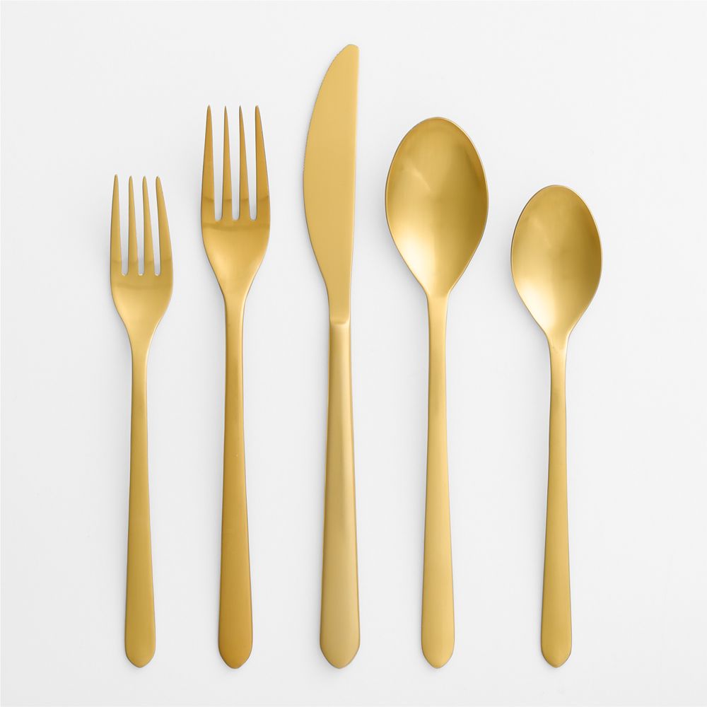 Jasper Satin Gold 20-Piece Flatware Set