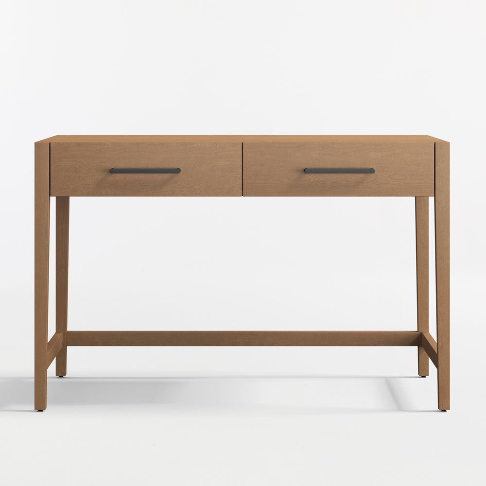 Ever Simple 47" Natural Brown Wood Wide 2-Drawer Kids Desk
