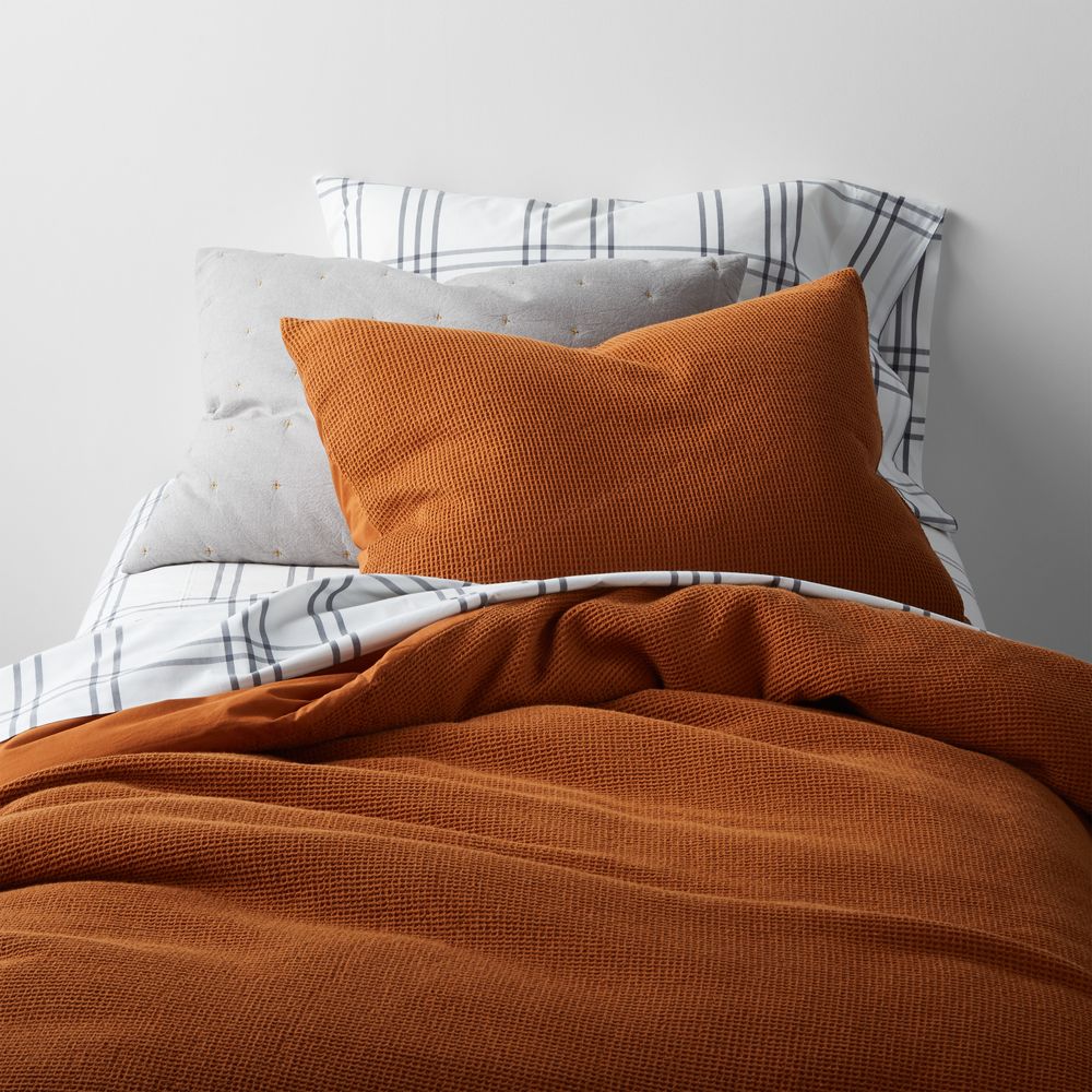 Scoop Terracotta Waffle Weave 100% Organic Cotton Kids Duvet Cover