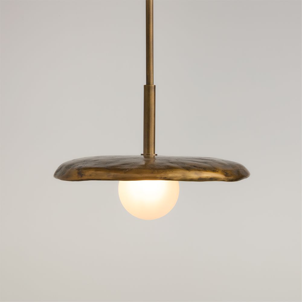 Lilypad Metal and Glass Pendant Light by Brigette Romanek 16"
