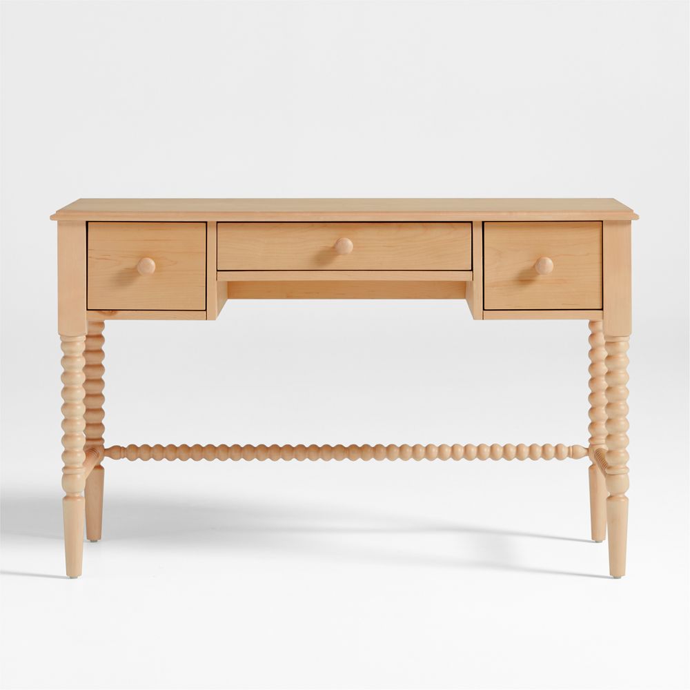 Jenny Lind 48" Maple Wood Spindle 3-Drawer Kids Desk