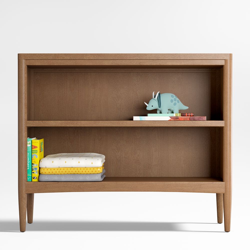 Hampshire 36" Natural Brown Wood 2-Shelf Small Kids Bookcase