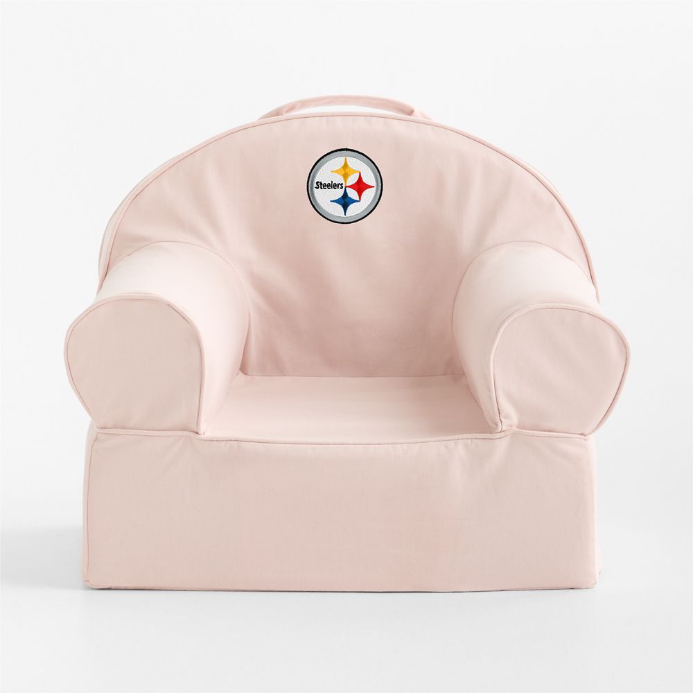 NFL Pittsburgh Steelers Small Soft Pink Organic Cotton Kids Lounge Nod Chair