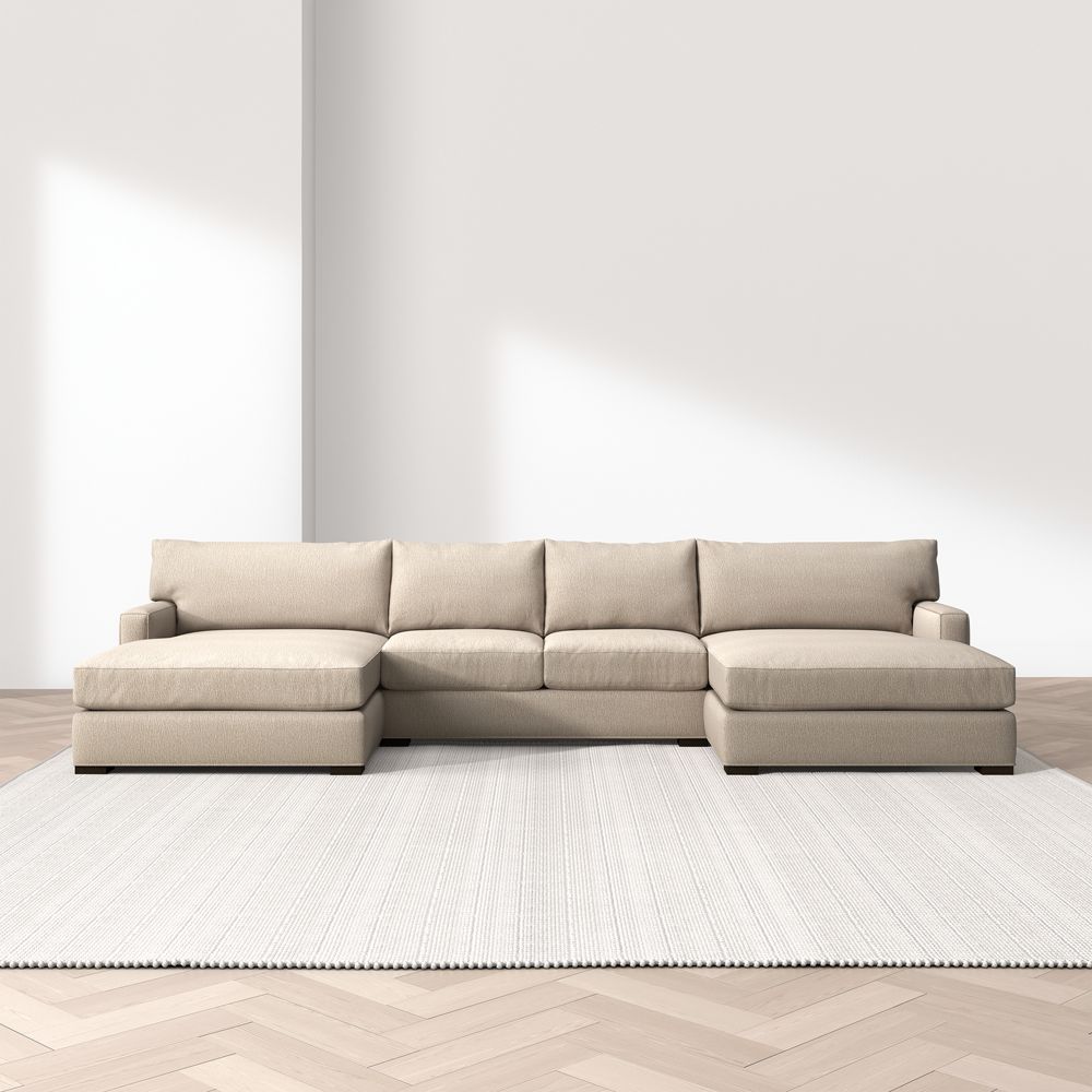 Axis Classic 3-Piece U-Shaped Sectional Sofa with Double Extra Wide Chaise Lounge- Image 3