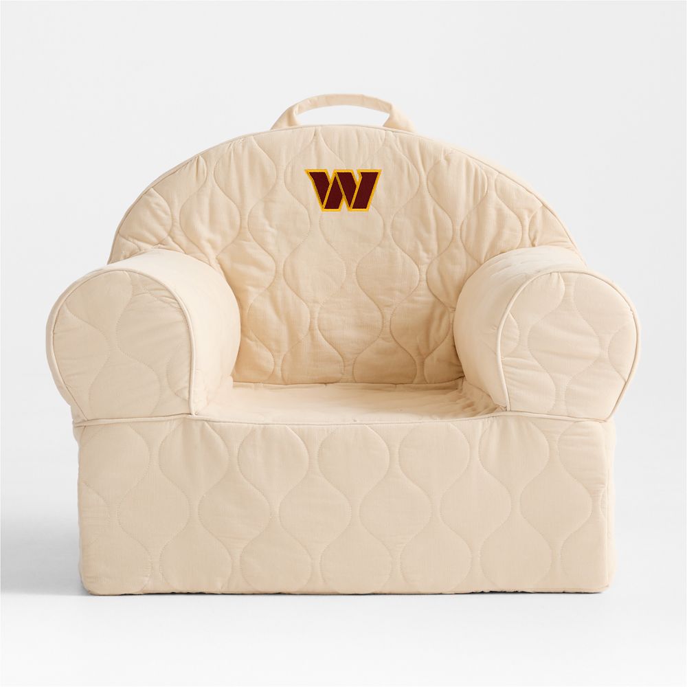 NFL Washington Commanders Large Oatmeal Quilted Cotton Corduroy Kids Lounge Nod Chair