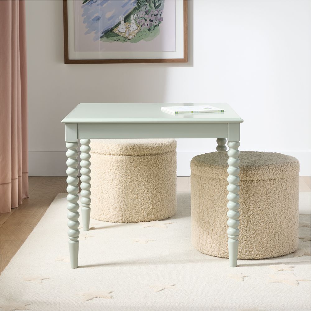 Jenny Lind Sage Green Wood Square Kids Play Table
