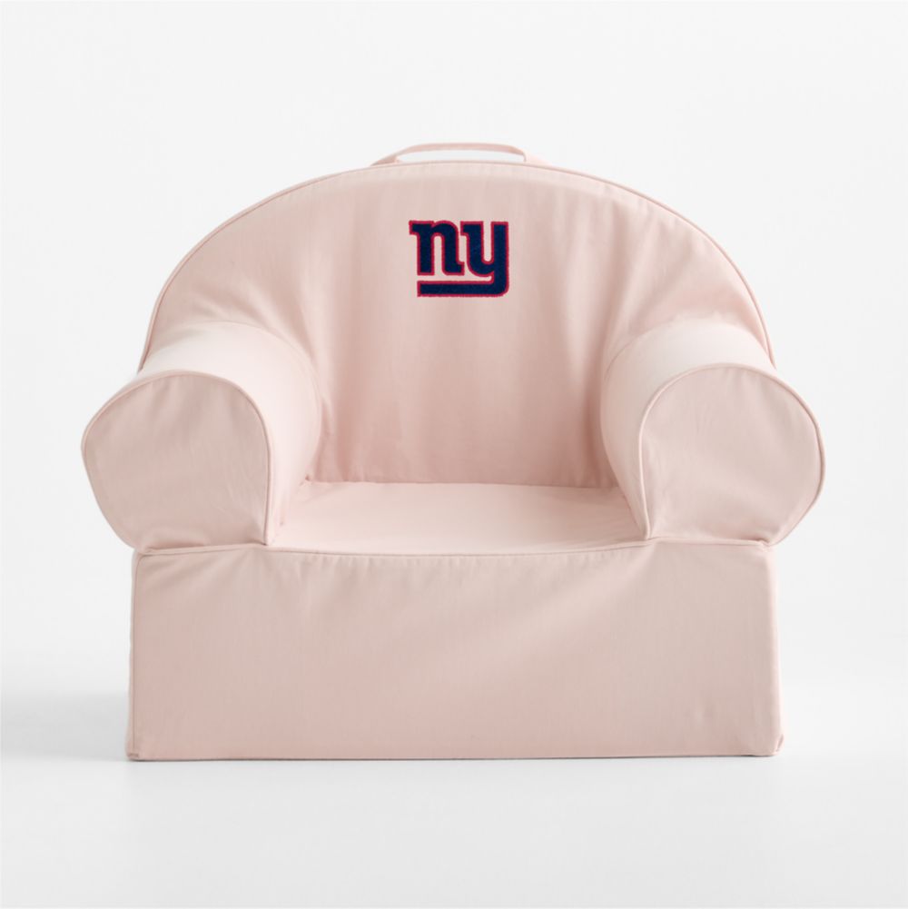 NFL New York Giants Large Soft Pink Organic Cotton Kids Lounge Nod Chair